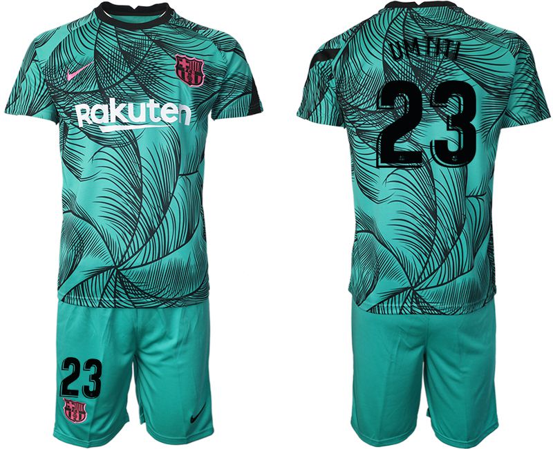 Men 2020-2021 club Barcelona green training suit #23 Soccer Jerseys